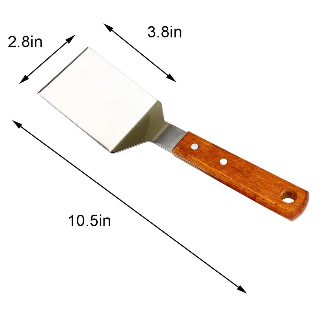 Metal Spatula For Cast Iron Skillet Stainless Steel Grill Spatula Slotted Spatula Turner Fish Spatula With Wood Handle