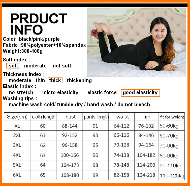 Pajama Sets Plus size 6xl Winter Warm Women's Thermal Fleece Underwear Set Female good elasticity Soft Long Johns ouc053