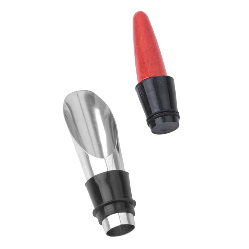 2 in 1 tappo per vino strumento per versare vino rosso tappo per bottiglia in acciaio inossidabile s tappo per versatore a imbuto in sughero accessori per sbarra