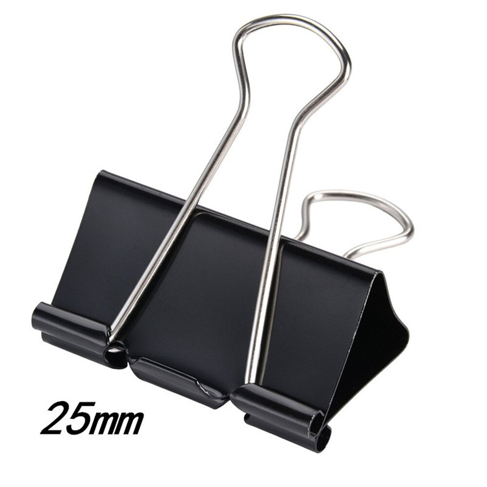 12pcs Metal Binder Clips 19/25/32/41mm Tickets Photos Paper Holder Office Document File Paper Clamp School Binding Supplies: 25mm
