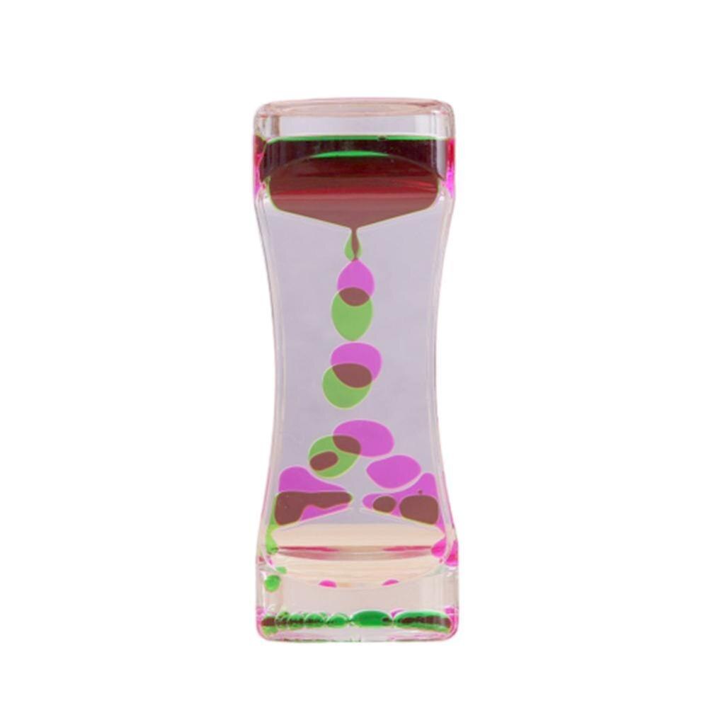 Dubbele kleur zand zandloper drijvende olie vloeistof visueel speelgoed decoratie beweging bureau timer klok glas acryl huis ornament  a9 u 3: D