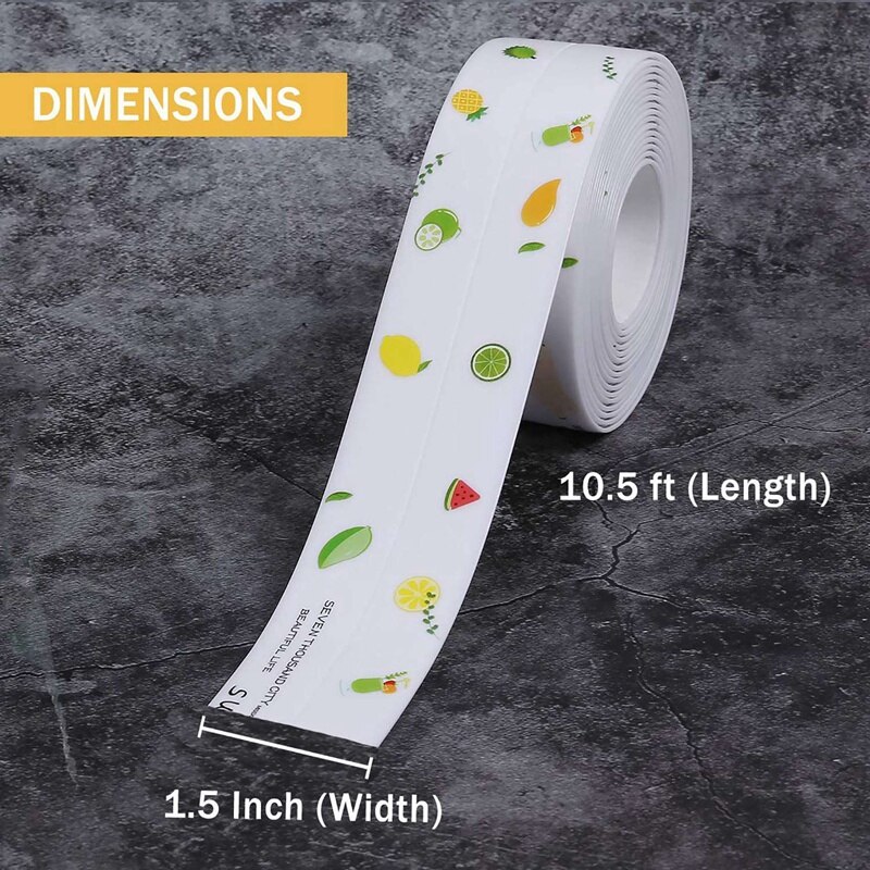 2PCS Caulk Strip PVC Self Adhesive Waterproof Caulking Sealing Tape Caulking Tape for Kitchen Sink Toilet and Bathtub