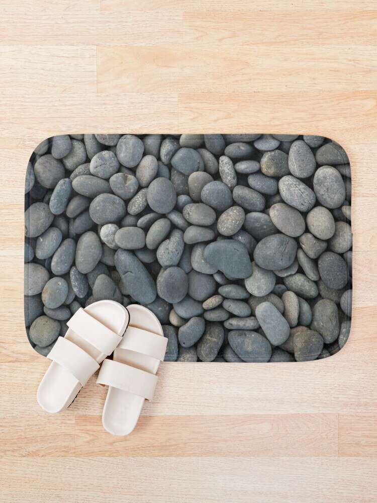 Gray River Stone Pebbles River Rock Bath Mat Hallway Carpets Anti-Slip Bath Floor Mat Animals Outdoor Rugs Front Door Mats