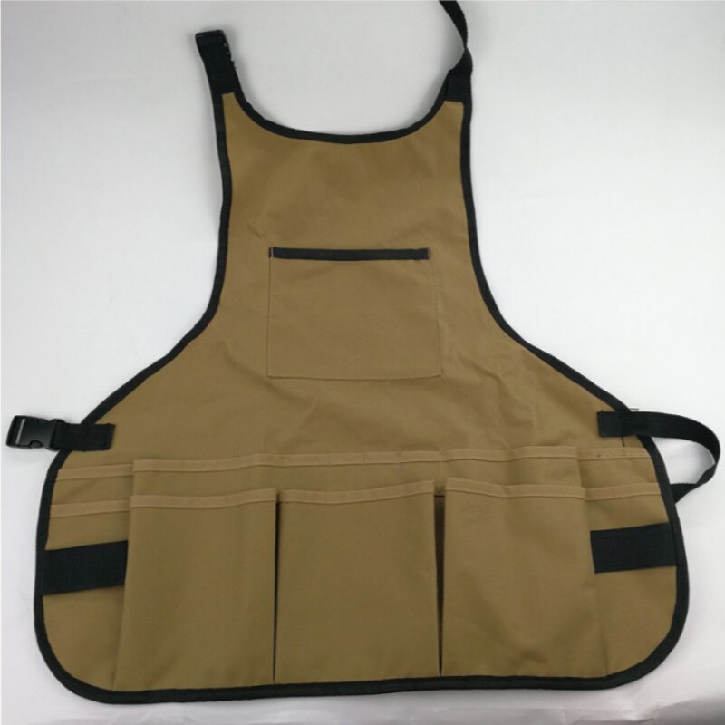Mandil de herramientas multifuncional, lona encerada de múltiples bolsillos, impermeable, correa ajustable para carpintería, delantal de reparación de electricista, 1 Uds.