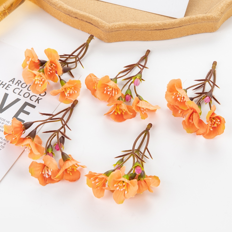 Künstliche Blumen Diy Festival Dekoration Kränze Heimat Zimmer Hochzeitsstrauß Diy Scrapbooking Brautaccessoires Ausverkauf Requisiten: S / Orange