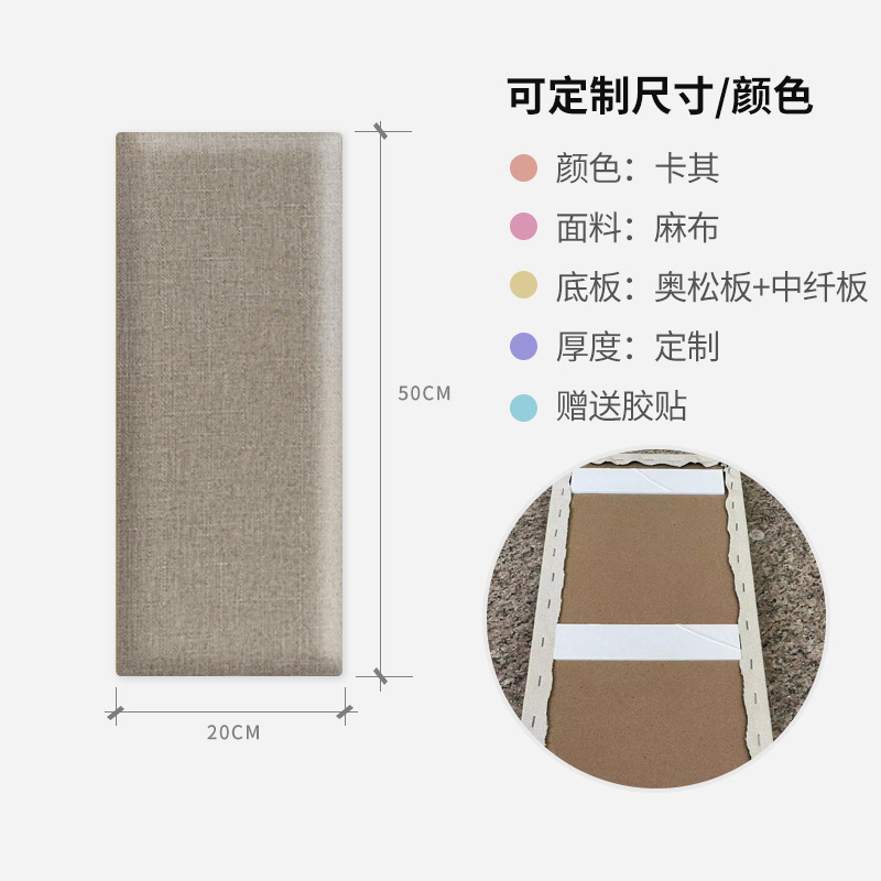 Cabecero de pared de fondo de Hotel y Club, bolsa suave de lino de imitación, cojín Tatami, cabeceros autoadhesivos: Azul oscuro