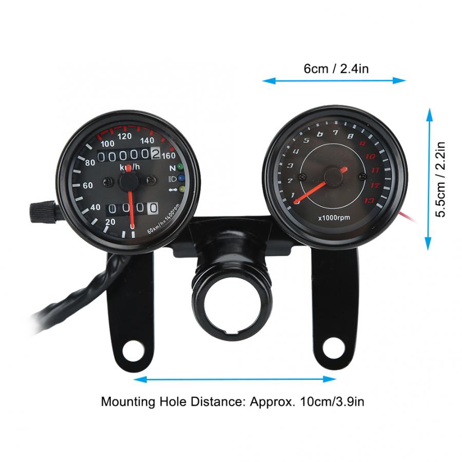 Universal Motorcycle Odometer Speedometer Retro Modified Instrument Accessory LED Speedometer Arrivals
