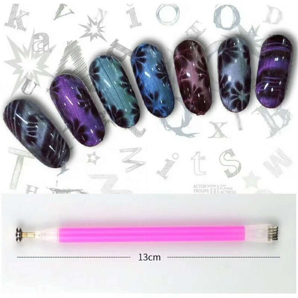 Paznokci wielofunkcyjny kocie oko magnes potężny żelazny kamień wzór gradientowy 5D patyczek magnetyczny kocie oko paznokci polski narzędzie