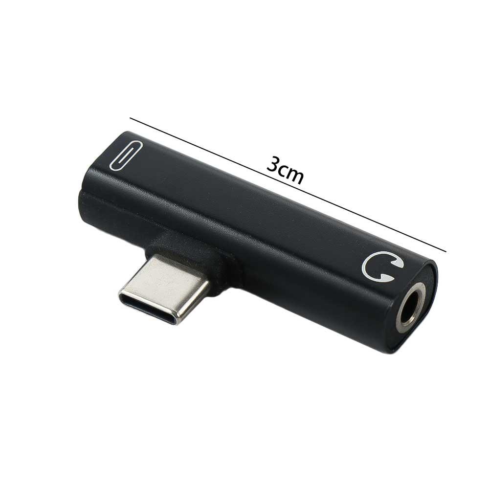 Mini 2 In 1 Usb Type C Adapter 3.5Mm Jack Audio Hoofdtelefoon Adapter USB-C Opladen Adapter Voor Mobiele Telefoon