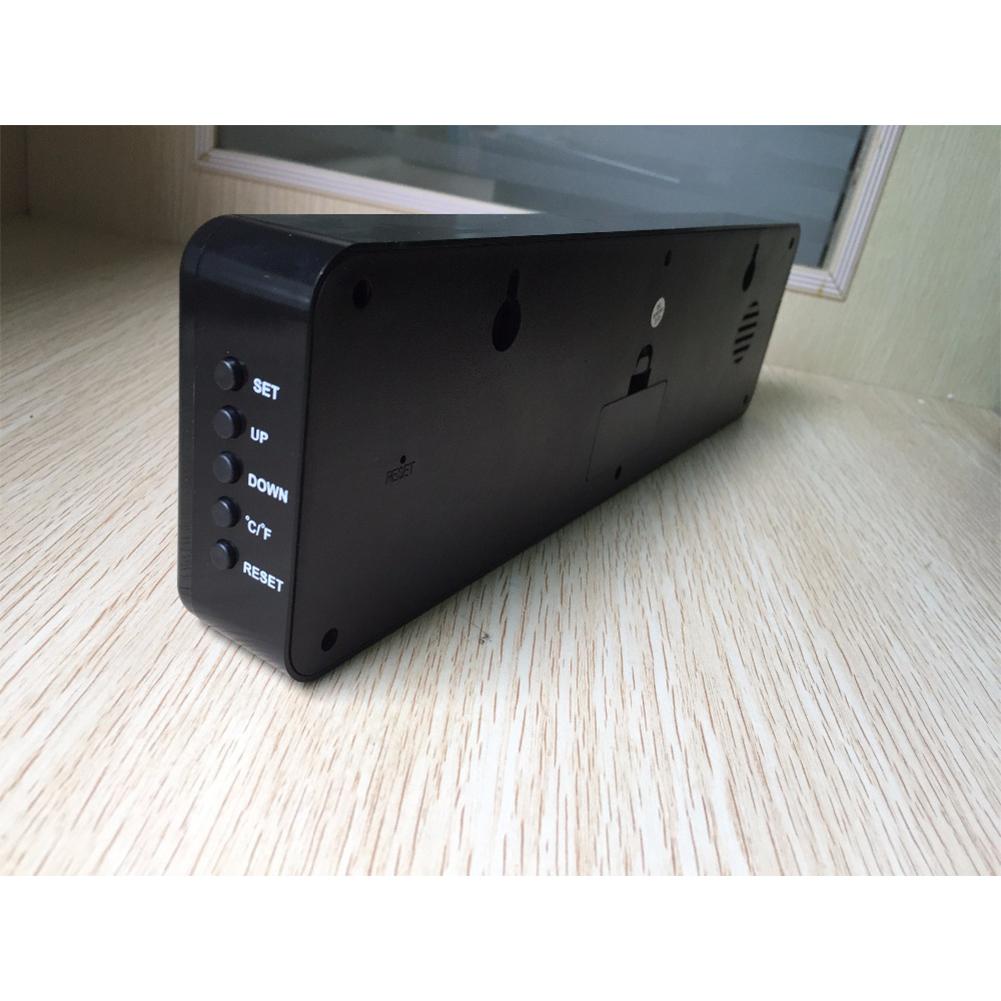 LanLan Electronic Wall Clock LED Digital Alarm With Temperature Humidity Display Home Desk Watch EU Plug Snooze Function