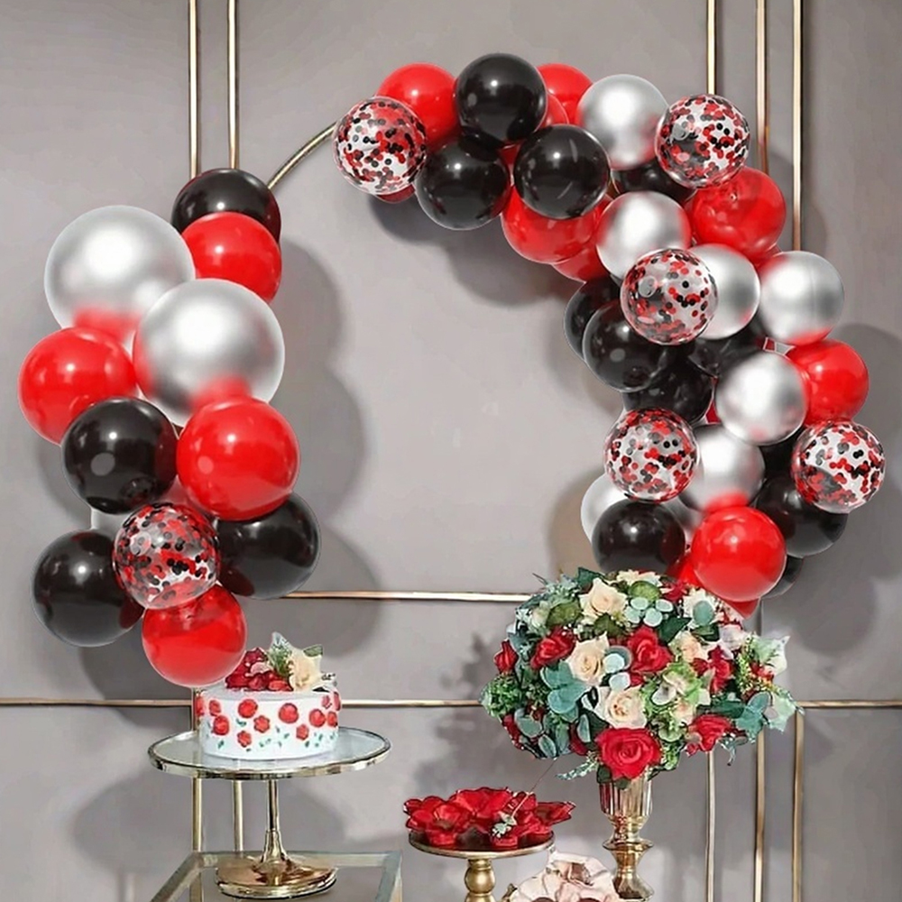 20/40 Uds. Globos de colores mezclados negros y rojos, globos de confeti de 12 pulgadas, juego de globos de decoración de boda y cumpleaños, aniversario D