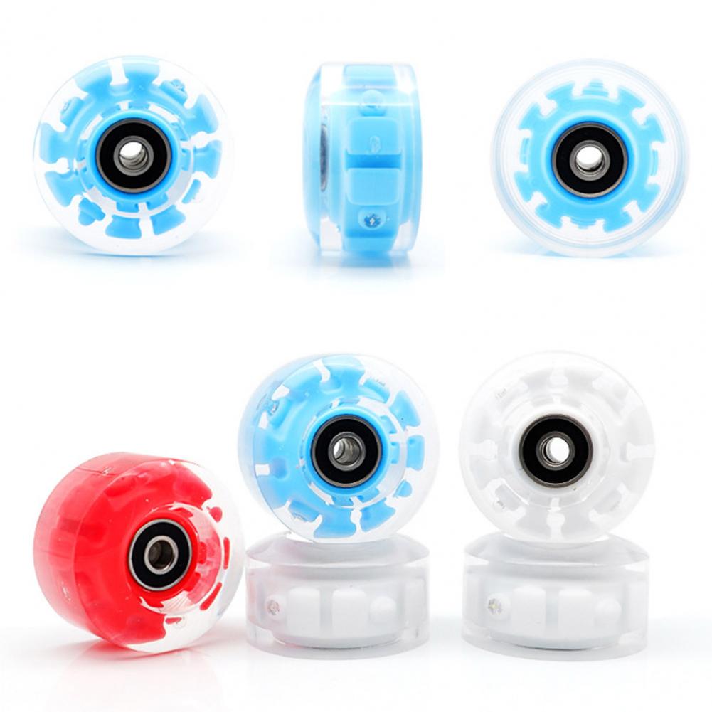 4Pcs Inline Roller Skate Wheels 4pcs LED Sliding PU Skating Flashing Wheel Rollers Durable Luminous Wheels instock