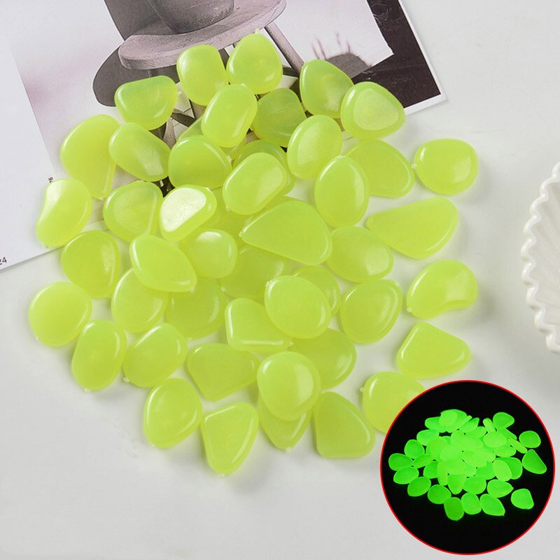 100Pcs Glow in the Dark Garden Pebbles Glow Stones Rocks Luminous stones for Walkways Aquariums Fish Tank Garden Yard Decoration: Yellow