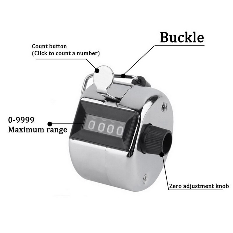 Brand Portable Hand Held 4 Digits Counter/ Silver Manual Scientific Counting