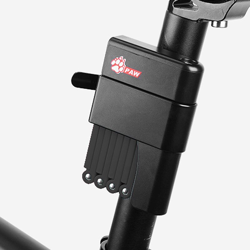 PAW Bicycle Foldable Chain Lock W/ Bracket Mount on Bike Handy Pocket Storage Key Lock Safe Locking PW0503