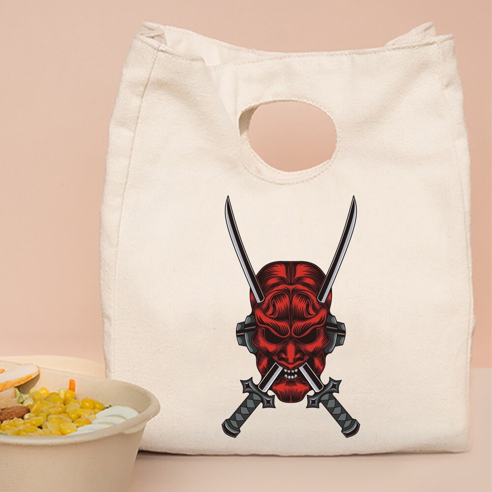 Gecontracteerde Stijl Geïsoleerde Lunch Tas, Duurzaam Bento Pouch, Thermische Lunch Box, Cooler Tassen, kat Print Lunch Container Bag: 5monster024