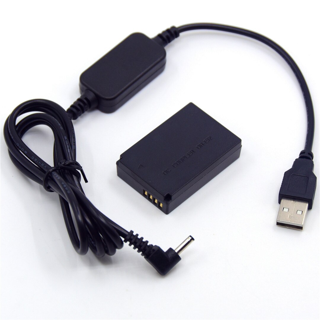 Câble chargeur USB 5V CA-PS700 batterie externe USB + DR-E12 coupleur cc LP-E12 batterie factice pour appareils photo Canon EOS M M2 M10 M50 M100 M200