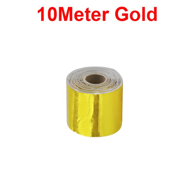 Bande d'isolation thermique réfléchissante, enveloppe d'isolation thermique pour échappement de voiture: 10M -Gold