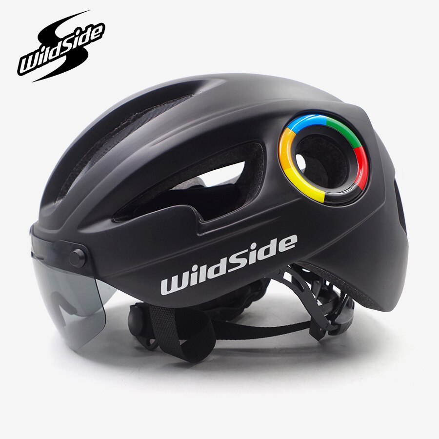 Ultralette cykelhjelm til mænd kvinder road mtb mountainbike hjelm med linser casco ciclismo race cykel hjelm udstyr: Sort -1 linse