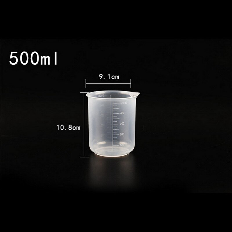 Taza medidora graduada de plástico transparente para hornear, recipiente para medir líquidos, jarra de 20ml/30ml /50ml /300ml /500ml/1000ml: 500ML