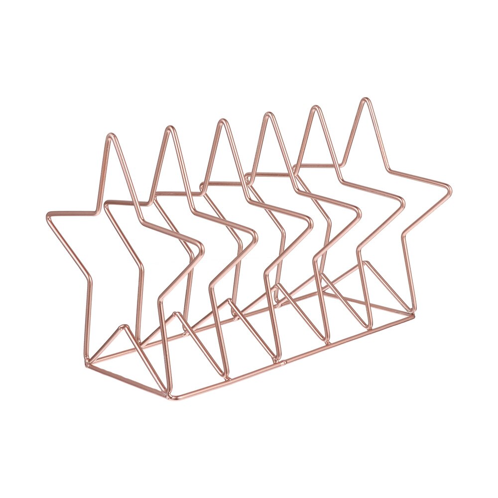 1pc étagère à livres bureau étoile étagère de rangement de magazines étagère pour bureau maison: Rose Gold