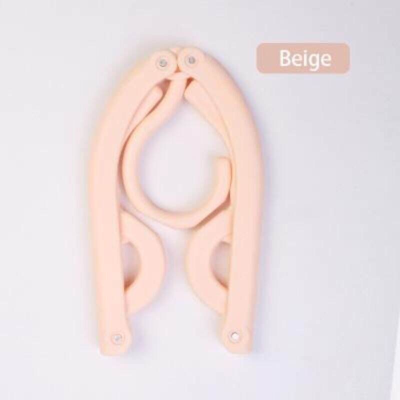 Cintres de voyage portables et rétractables, 10 pièces, organisateur de vêtements, séchage, rangement en plastique, cintres pour vêtements: Beige