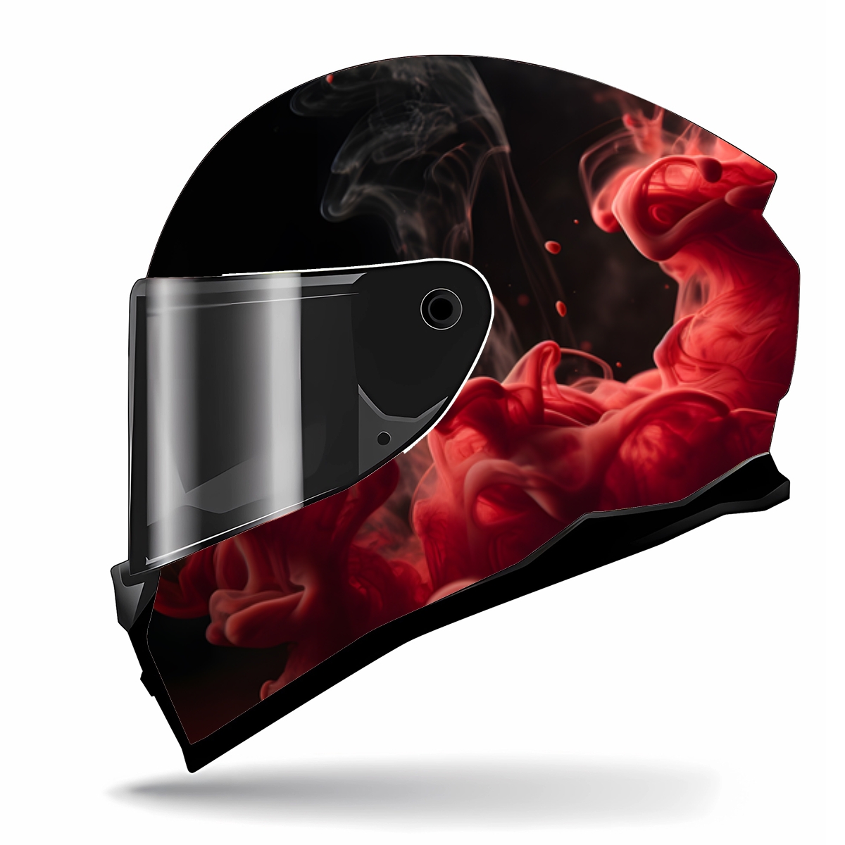 Abstract Red Smoke Full Helmet Wrap Sticker Motorcycle Helmet Racing Graphic Decal Vinyl Wrap Helmet Decorative Sticker