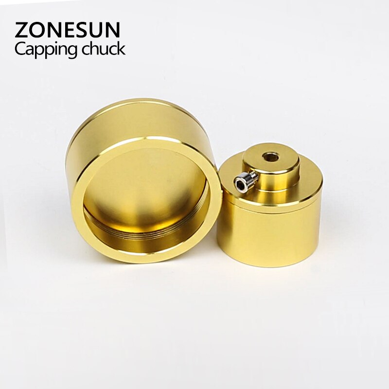 ZONESUN Capping machine chuck, screw capping tool head bottle capping machine chucks 10-50mm, golden color crewing machine