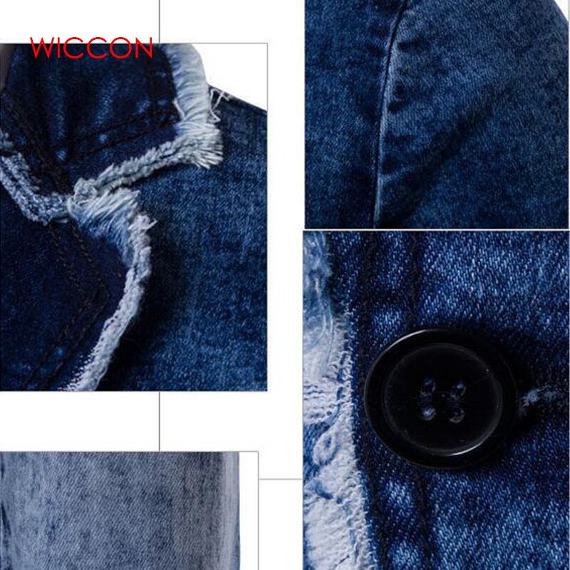 Casual Denim Jacket Suit Men's Blazer Slim Fit Masculino Trend Jeans Suit Jean Jacket Men Plus Size