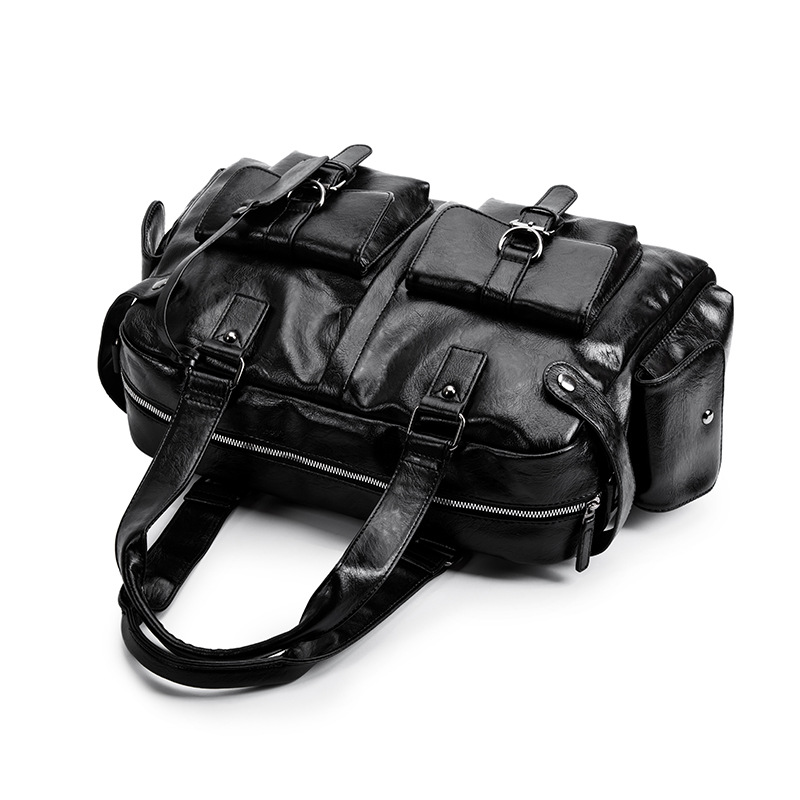 Miwind Pu Casual Reistas Plunjezak Pure Kleur Reizen Tote Grote Capaciteit Mannen Handtas LSTJ031