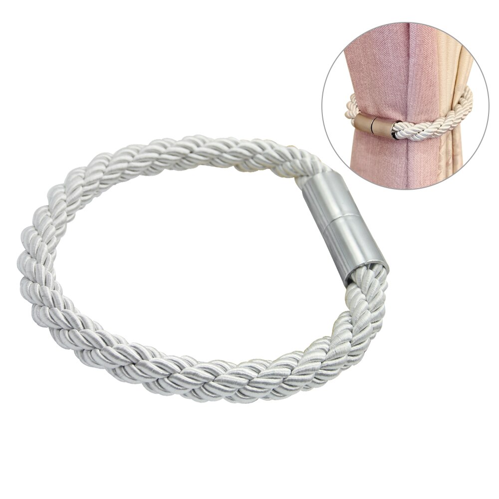Bandasjer spenne magnetisk tekstil tieback magnet gardiner magnetisk gardin gardin stropp tilbehør: Hvit