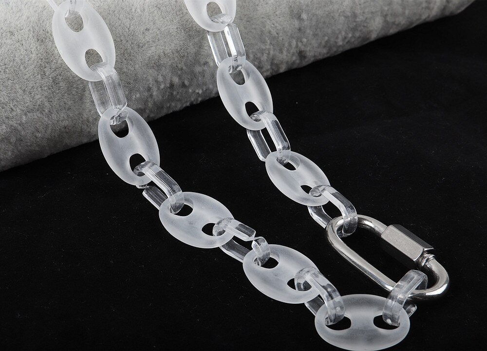 Fishsheep Transparant Acryl Koffie Bean Collier Voor Mannen Vrouwen Punk Iriserende Kleur Varken Neus Hangers Kettingen 2022