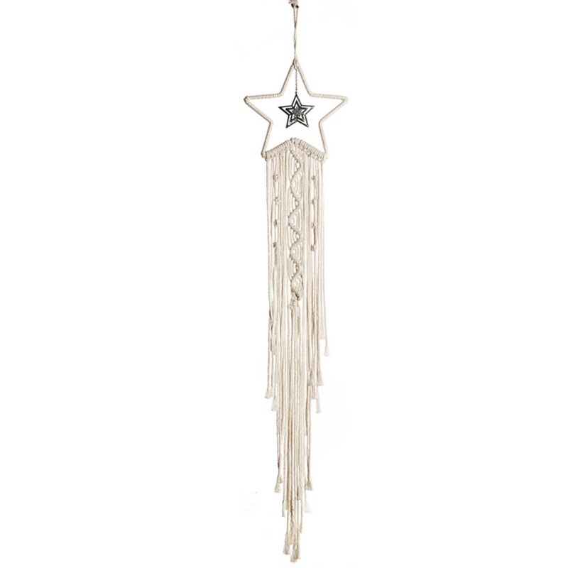 Boho stil dekorativ bomull vävd macrame vägghängande gobeläng för sovrum vardagsrum barnkammare för heminredning: G