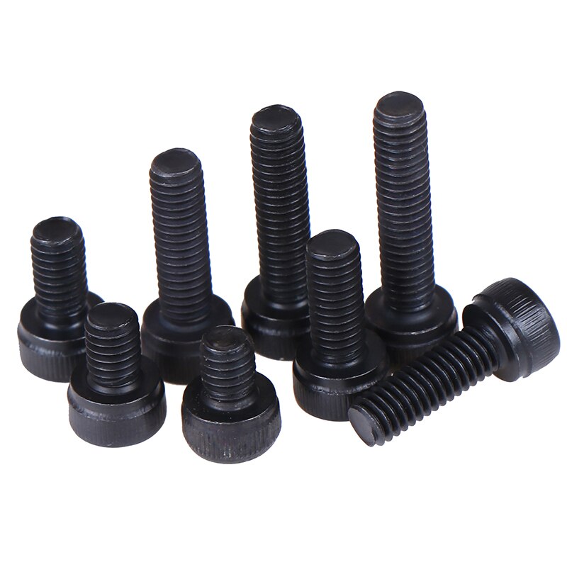 M4/M5/M6/M8 12.9Grade Steel Allen Hex Socket Cap Head Black Screw Bolt Furniture Fastener 20PCS