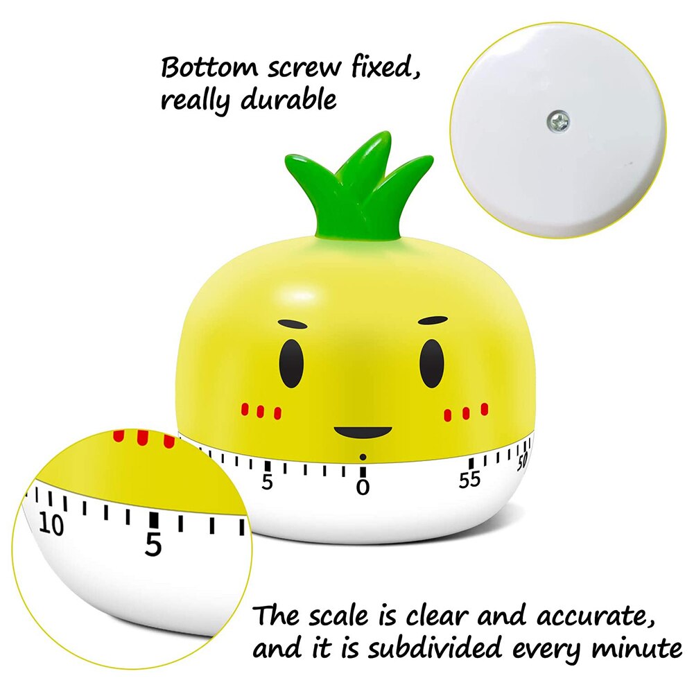 Timer Kitchen Cooking Reminder Student Household Alarm Clock Mechanical Clockwork Fruits and Vegetables Shape Soup Timer