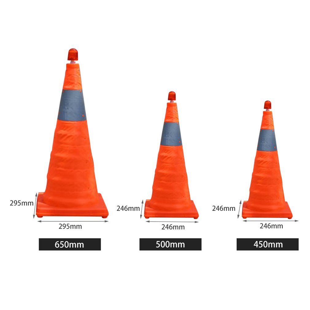 4cm5/50cm/65cm Reflective Traffic Cone Folding Collapsible Orange Road Safety Cone Traffic Pop Up Parking Multi Purpose