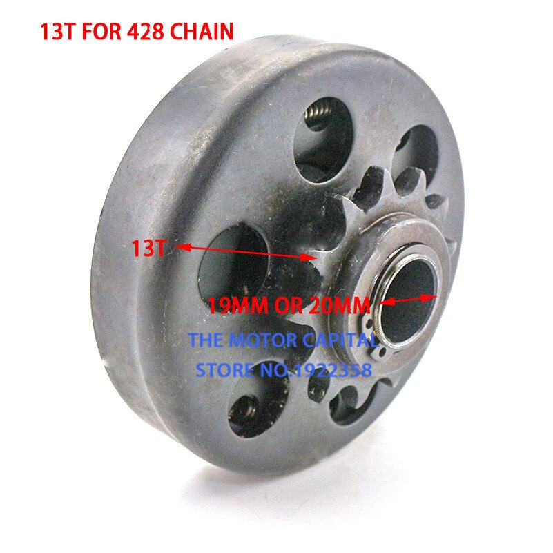Embrague centrífugo de , 19mm /20mm, cadena de piñones de 13 dientes 428, apta para piezas de go kart,