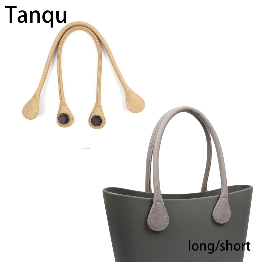 Tanqu lange korte ronde effenkleurige canvas stoffen handgreep voor obag classic mini o bag dames #39