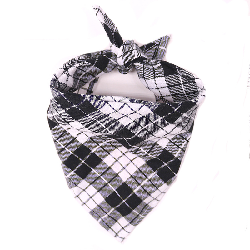 Pañuelos para perros, bufanda grande para mascotas, Bandana para perros, algodón a cuadros, lavable, pajarita, Collar, bufanda Triangular para cachorros y gatos, babero, accesorios para perros: M / Blanco