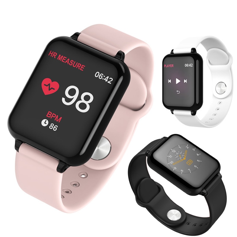 B57 tela colorida inteligente display freqüência cardíaca pressão arterial esportes pulseira ip67 à prova dip67 água informação push watch