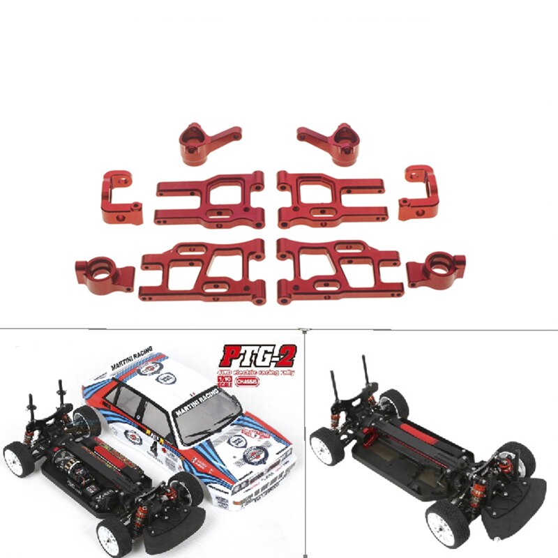 LC Racing PTG-2 Metal Upgrade Parts Swing Arm C base Axle Mount Steering Cup CVD For 1/10 RC Rally Car