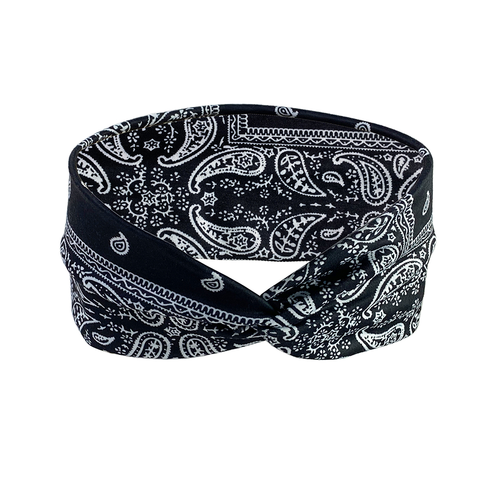 Fasce per la testa fascia per capelli con elasticità incrociata Bandana Stampa Avvolgente per la testa fascia sportiva di bellezza: Cielo Blu