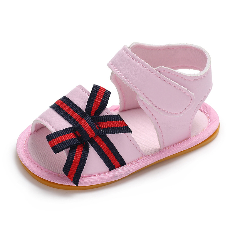 Bébé Fille blanc oddler sandales Infantile Enfant En Bas Âge mignon arc Rose Décontracté en coton Doux 0-2 ans Premiers Marcheurs D'été Chaussures de Berceau: Rose / 7-12 mois