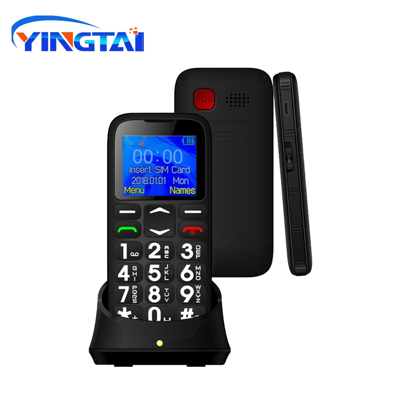 Free Desktop Charger YINGTAI T19 Push-button Telephone Single SIm Senior SOS Mobile Phone No Camera Cellphone Celulares