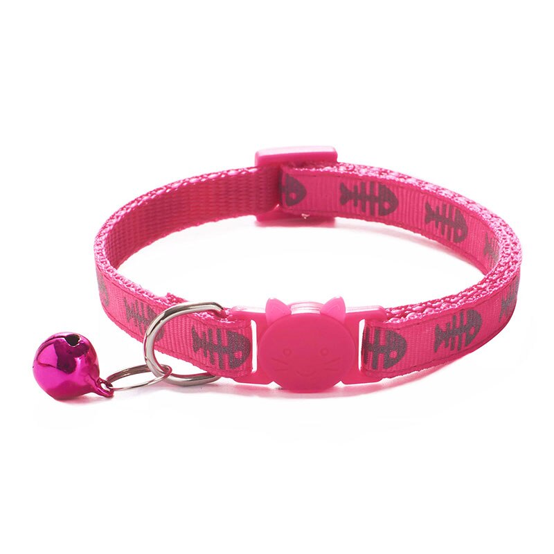 Pet Neck Ring Cute Safety Pet Neck Strap Adjustable Pet Printing Collar Solid Color Adjustment Belt Cat Dog Collar: rose red
