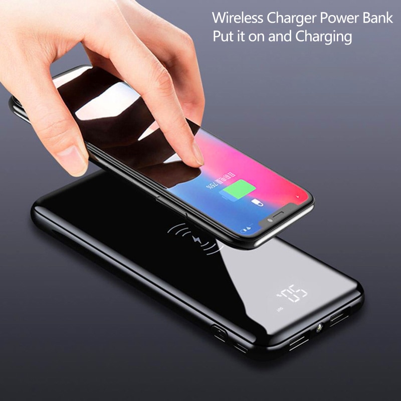 10000mAh Qi Wireless Charger Power Bank External Battery Fast Wireless Charging Powerbank For iPhone Xiaomi Samsung Huawei