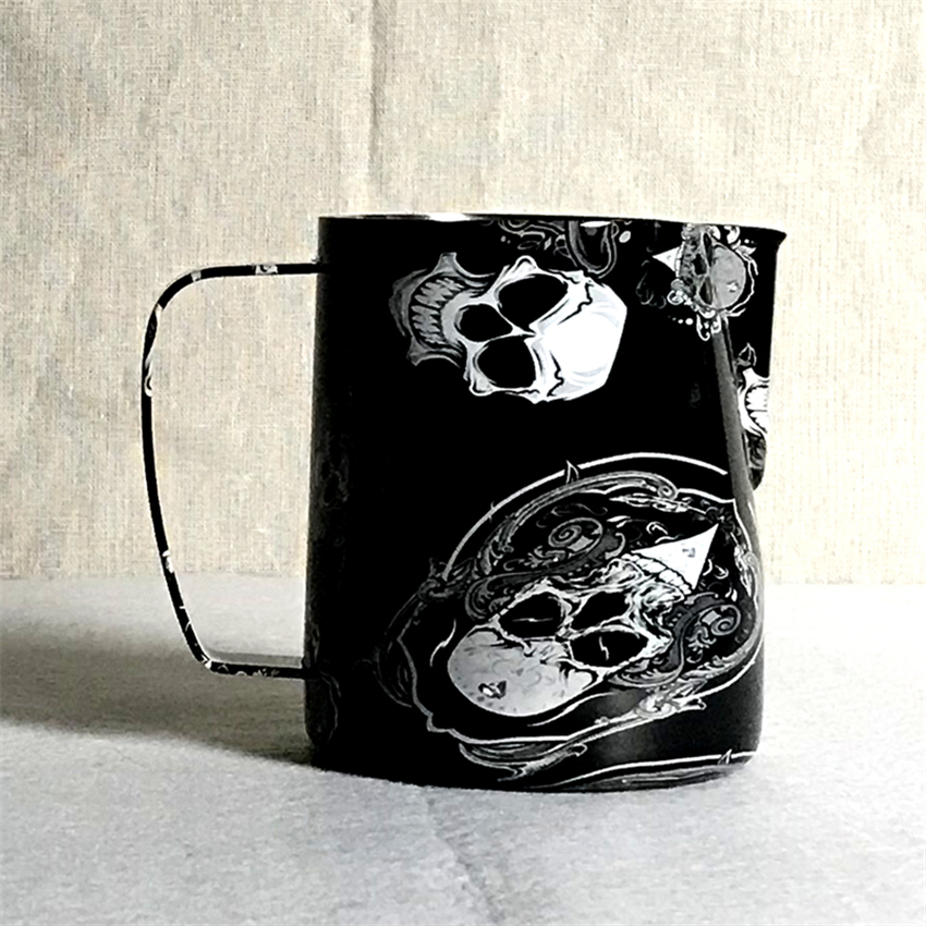 600ml Jarra de Café do Aço Inoxidável Jarro de Leite Frothing Pitcher Puxar Flor Ferramentas Acessórios Para Barista Café Xícara De Café Expresso