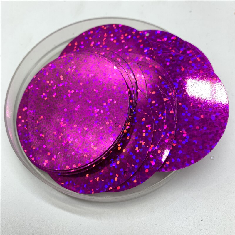 50 stuks 50mm PVC Platte Ronde losse Pailletten met 1 kant gat Pailetten naaien Wedding Craft Accessoires DIY Hanger sequinTrim: 11