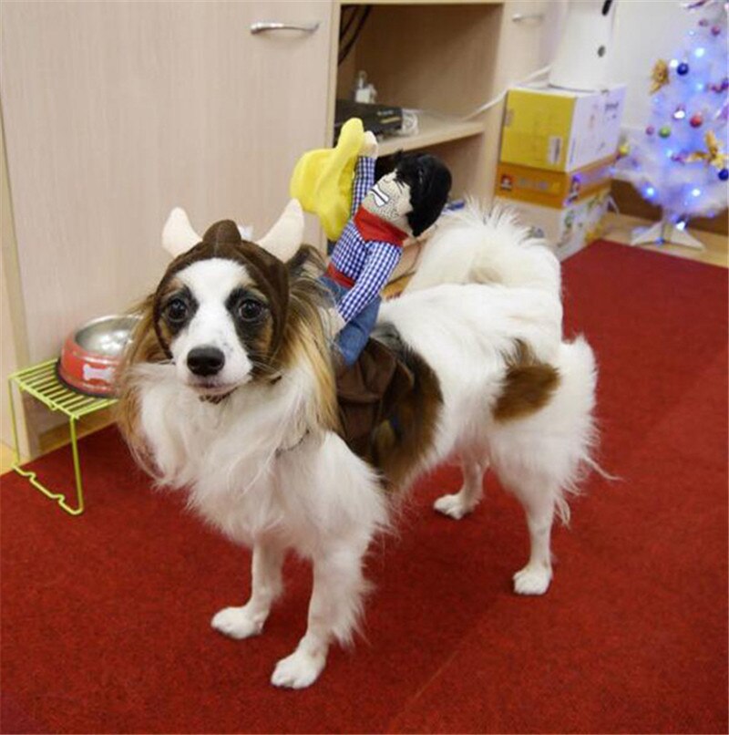 Novedad perro divertido vaquero loco Cosplay ropa de perro mascota ropa chaqueta Chihuahua, Yorkshire, poodle vaquero ropa de perro