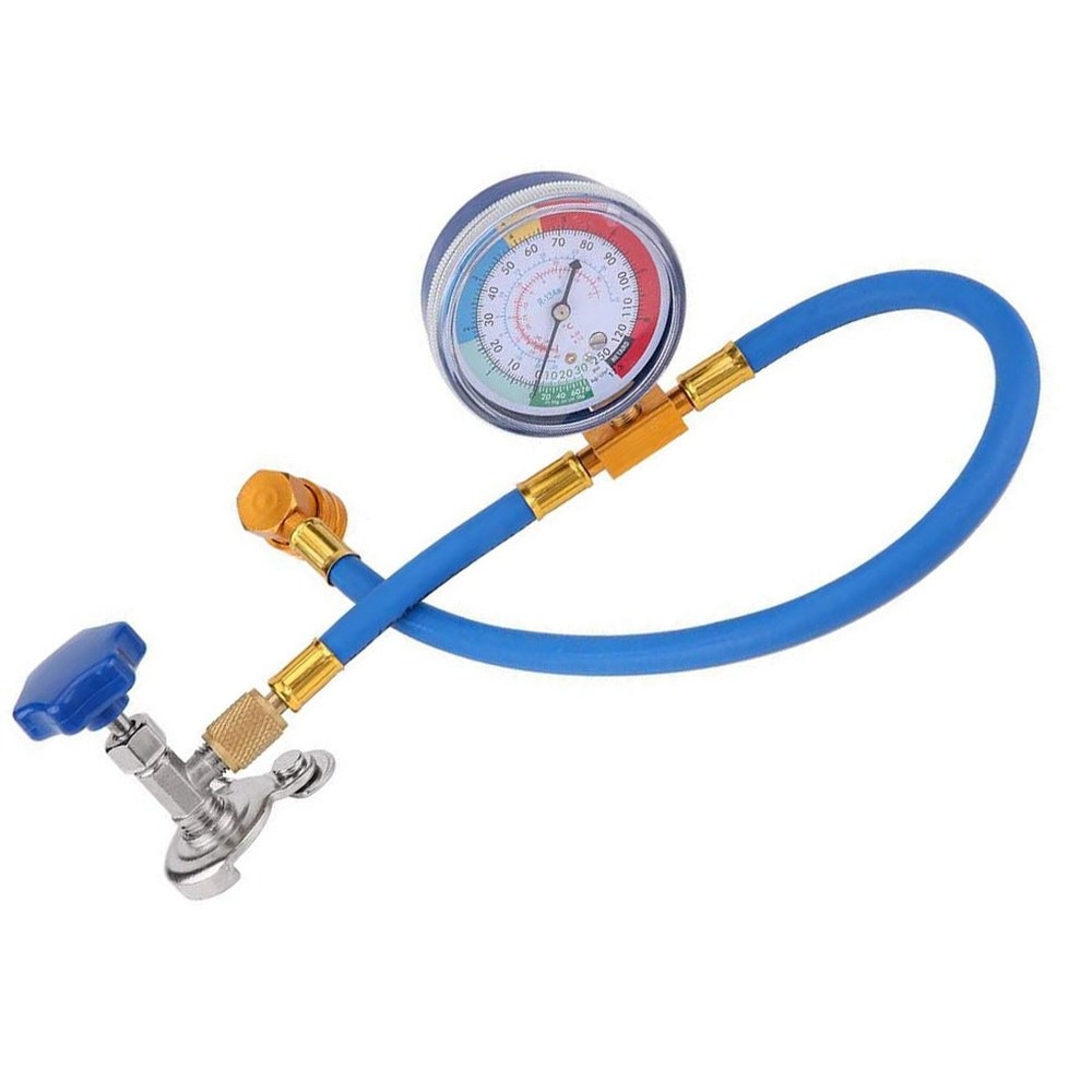 Car Air Conditioning Refrigerant R134A R12 Recharge Measuring Kit Hose Gas Gauge R134A refrigerant hose with gauge